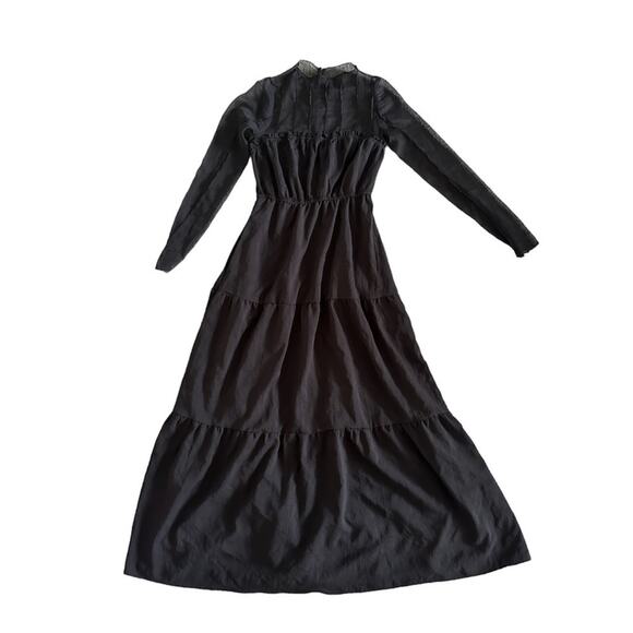 PAMELA LOVE Black Sheer Midi Dress - Picture 2 of 10